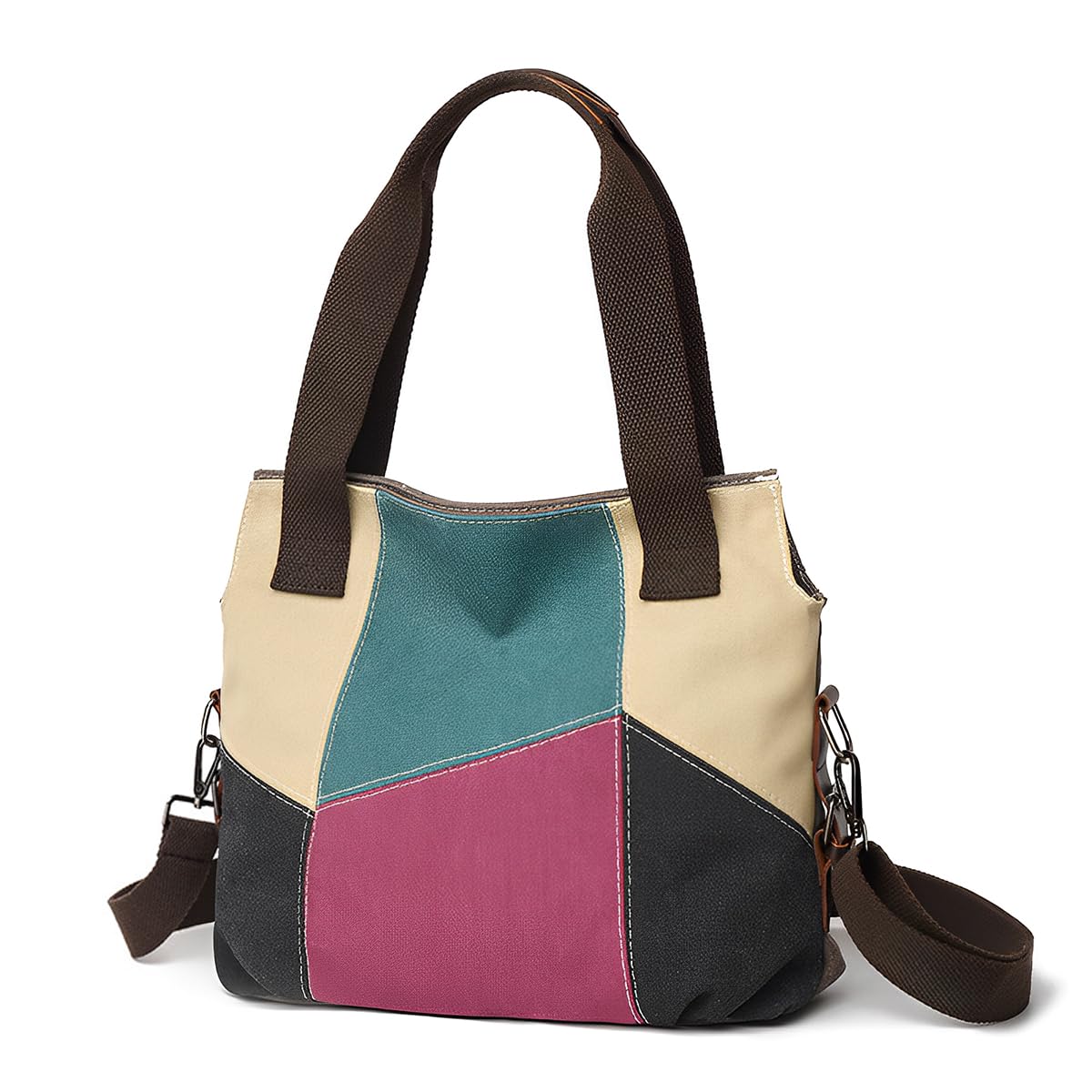 PALAY Canvas Tote Shoulder Bag Handbag for Women Fashion Patches Style Tote Bag with Detachable Shoulder Strap Large Canvas Tote Bag for Daily Work Bag for Women PALAY Canvas Tote Shoulder Bag Handbag for Women Fashion Patches Style Tote Bag with Detachable Shoulder Strap Large Canvas Tote Bag for Daily Work Bag for Women
